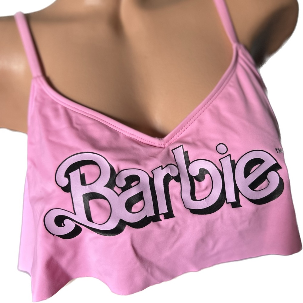 WILDFOX BARBIE pink crop top ruffle bikini swimsuit one piece doll